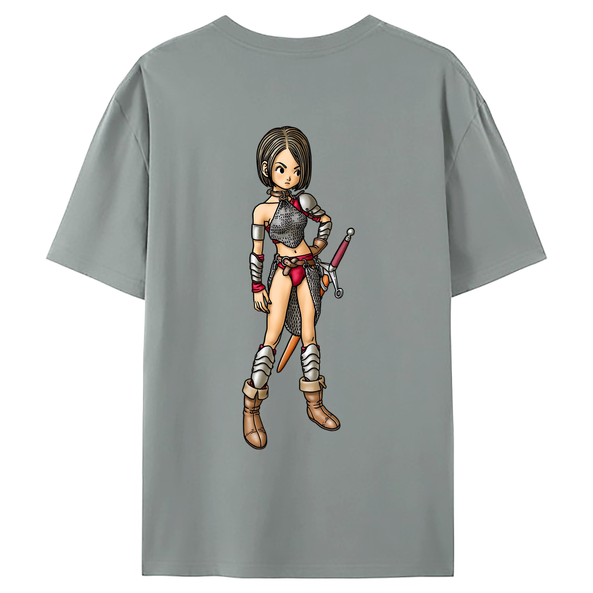 （画像用） ドラゴンクエスト Doragon Kuesuto Dragon Quest 綿100％ メンズ半袖Tシャツ（バックプリント） 通気性